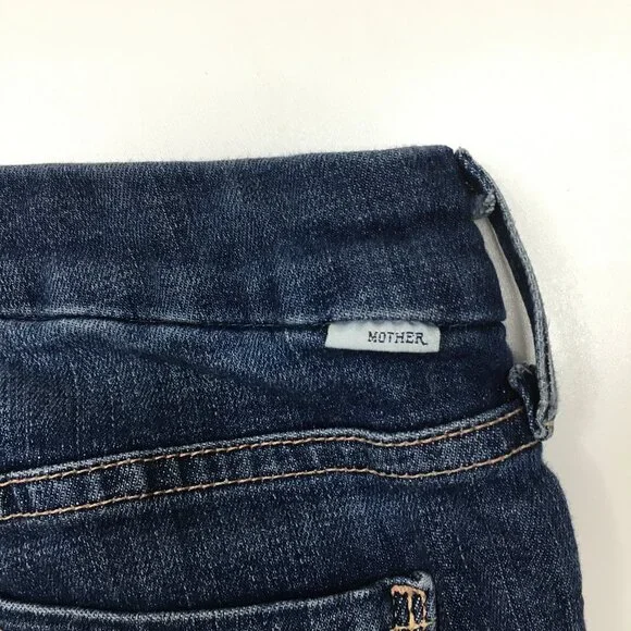 MOTHER Girl Crush Wash The Looker Ankle Fray Hem 5 Pocket Logo Hardware Jeans - Picture 12 of 16